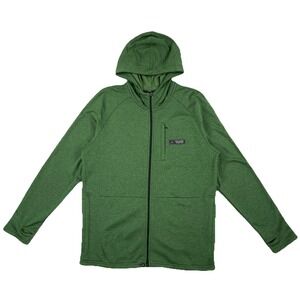 Coalatree Baseline Midlayer Hoodie Men's Small Green Microgrid Full Zip Outdoors